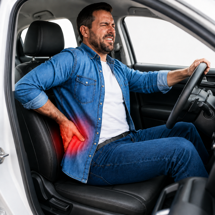 Quel dolore lombare che arriva quando hai ancora chilometri e ore davanti al volante.