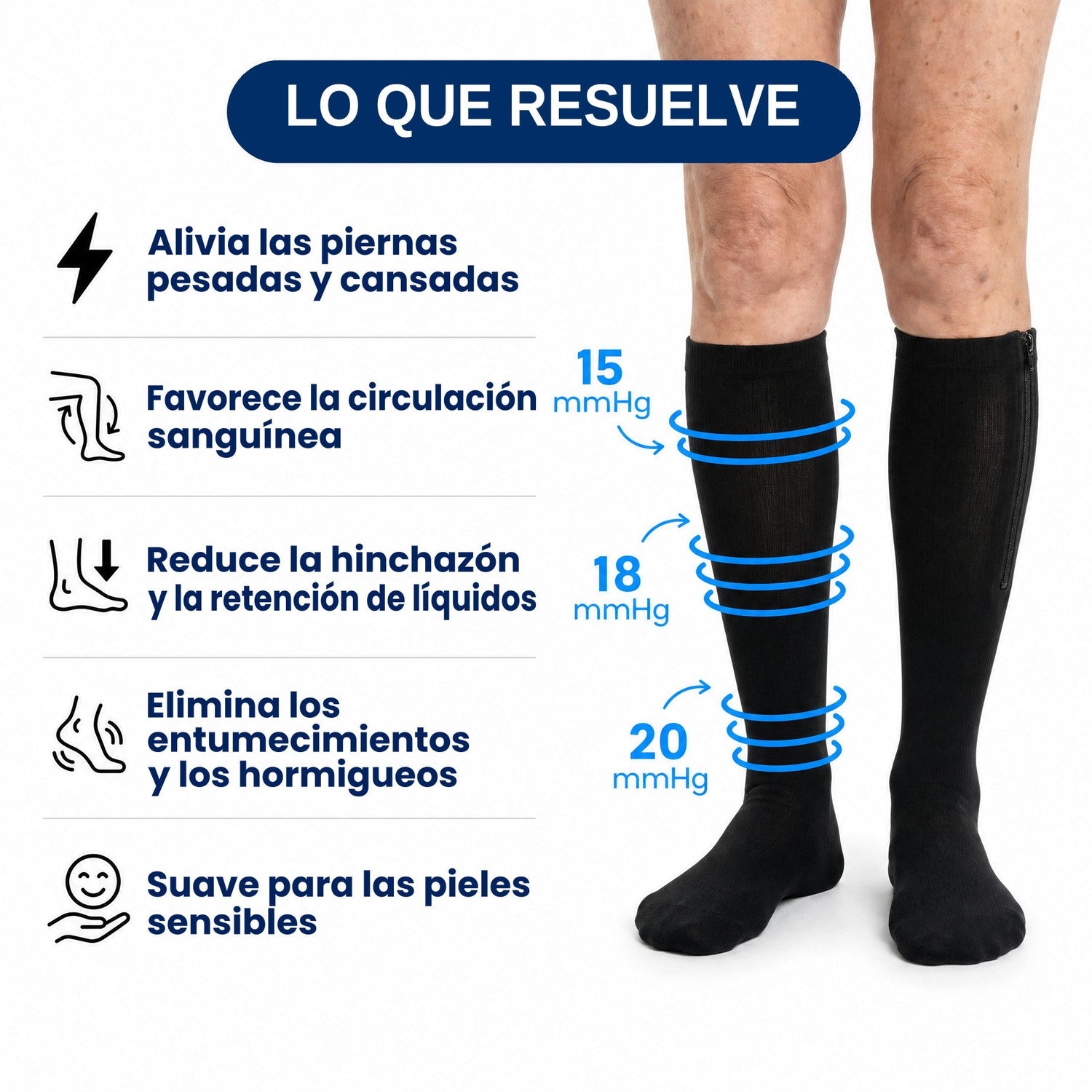 Cosa risolve: gambe pesanti, circolazione, gonfiore, intorpidimento, pelli sensibili